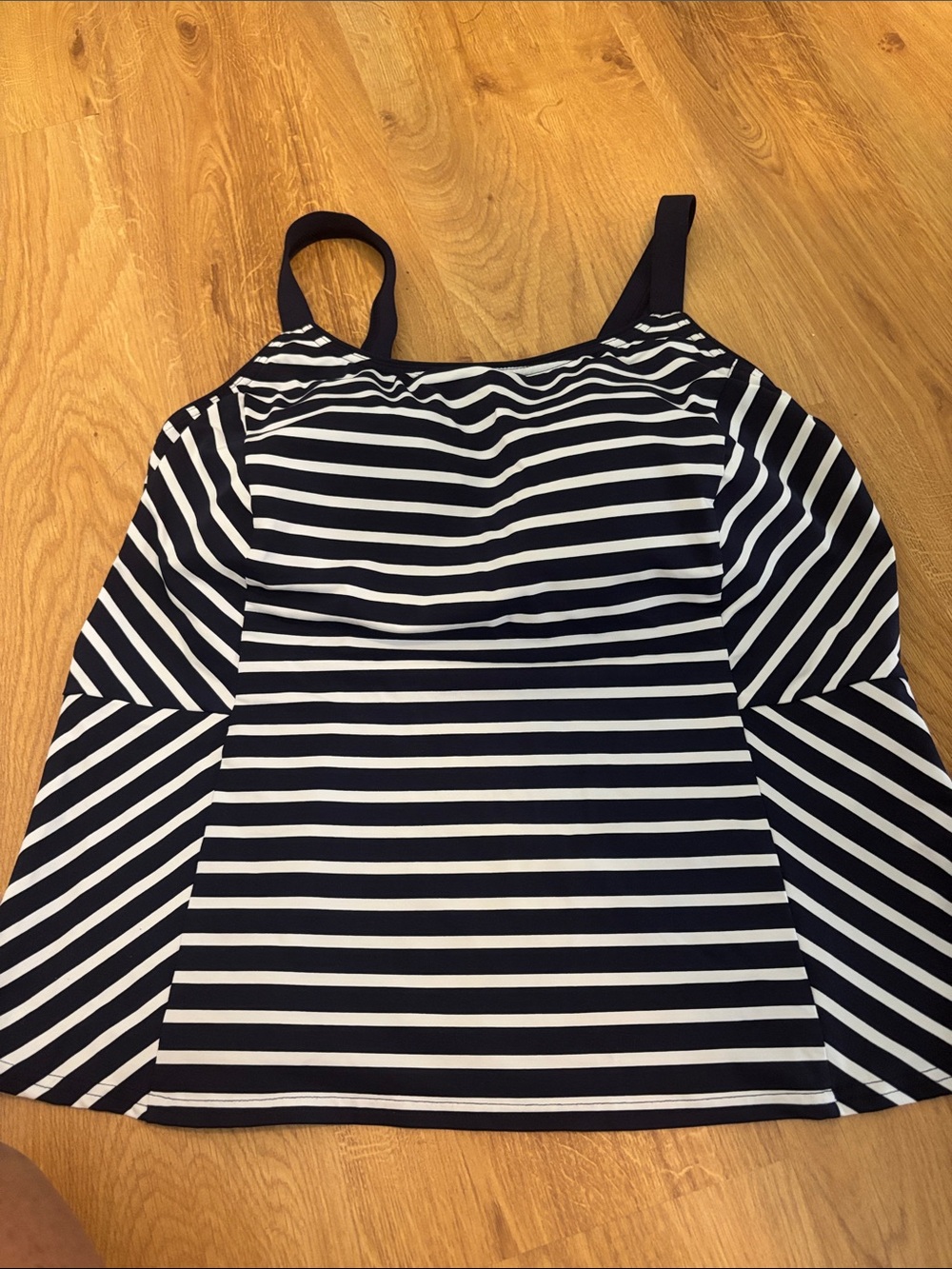 Navy & White Striped Lands End Tank Top